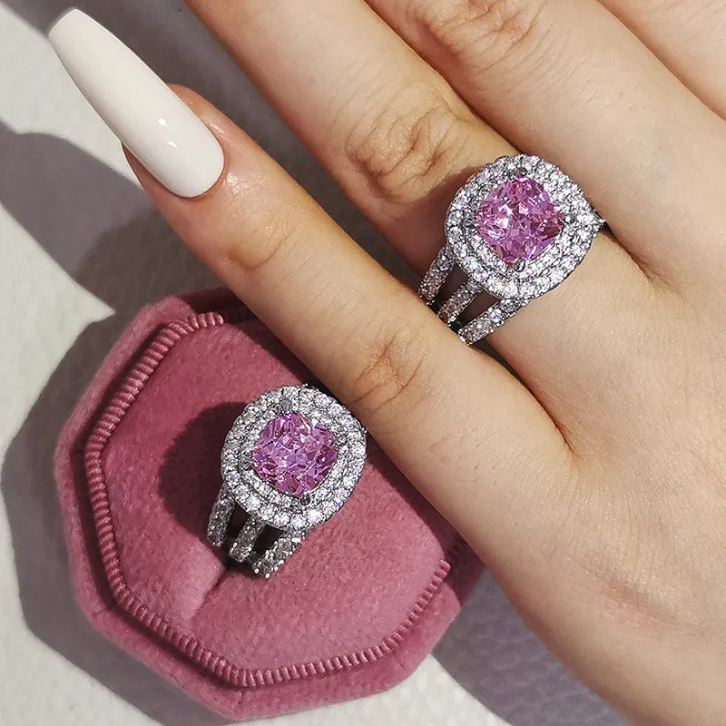 Vintage Engagement Ring Retro Silver for Women Wedding Jewelry