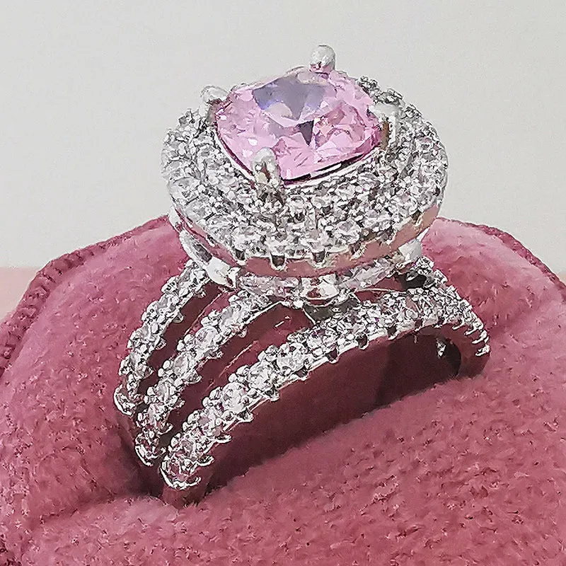 Vintage Engagement Ring Retro Silver for Women Wedding Jewelry