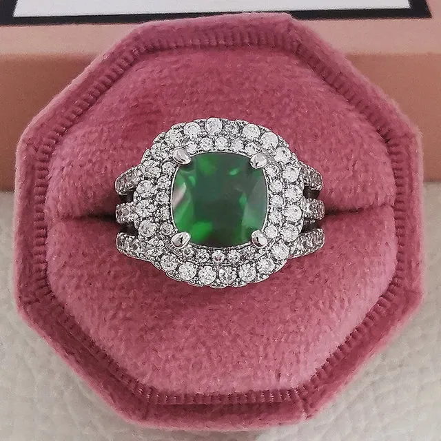 Vintage Engagement Ring Retro Silver for Women Wedding Jewelry