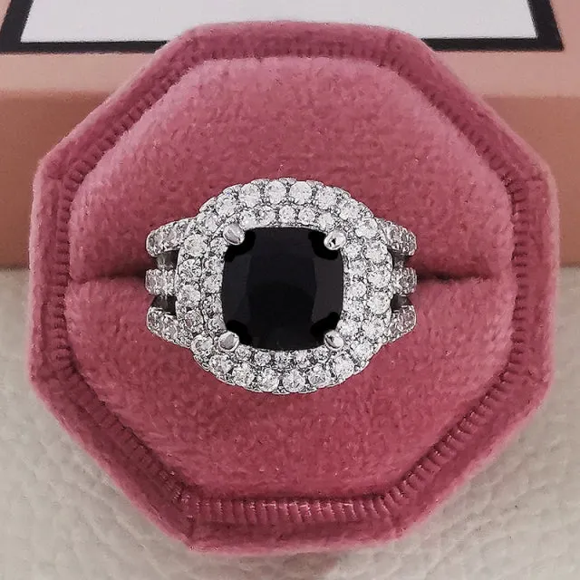 Vintage Engagement Ring Retro Silver for Women Wedding Jewelry
