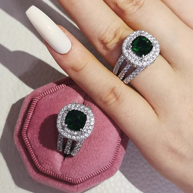 Vintage Engagement Ring Retro Silver for Women Wedding Jewelry
