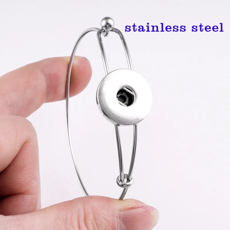 Vintage flower LOVE metal 18mm  snap button charm jewelry bracelet  DIY