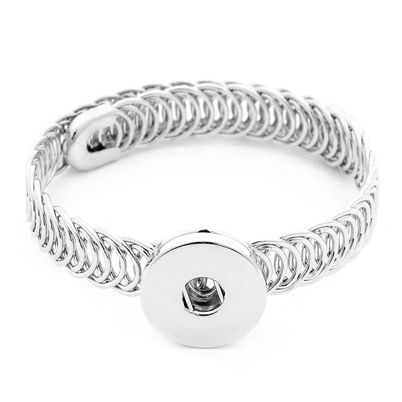 Vintage flower LOVE metal 18mm  snap button charm jewelry bracelet  DIY