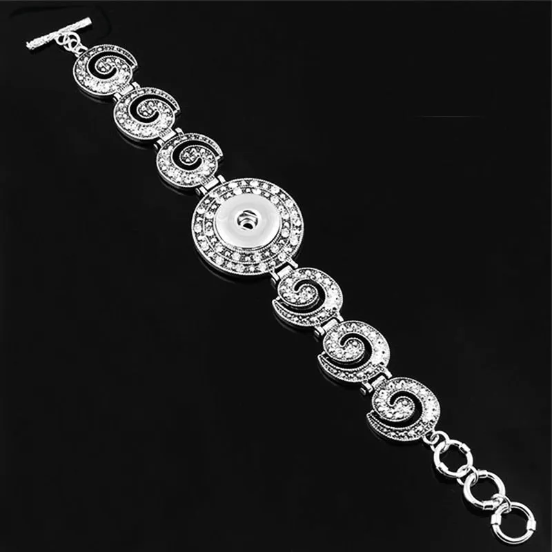 Vintage flower LOVE metal 18mm  snap button charm jewelry bracelet  DIY