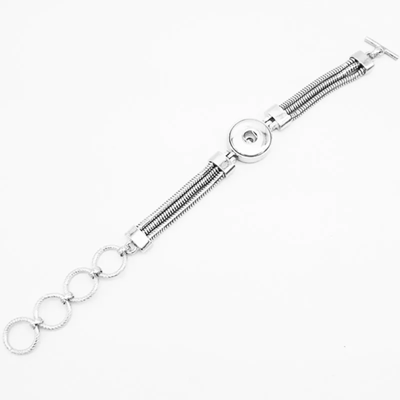 Vintage flower LOVE metal 18mm  snap button charm jewelry bracelet  DIY