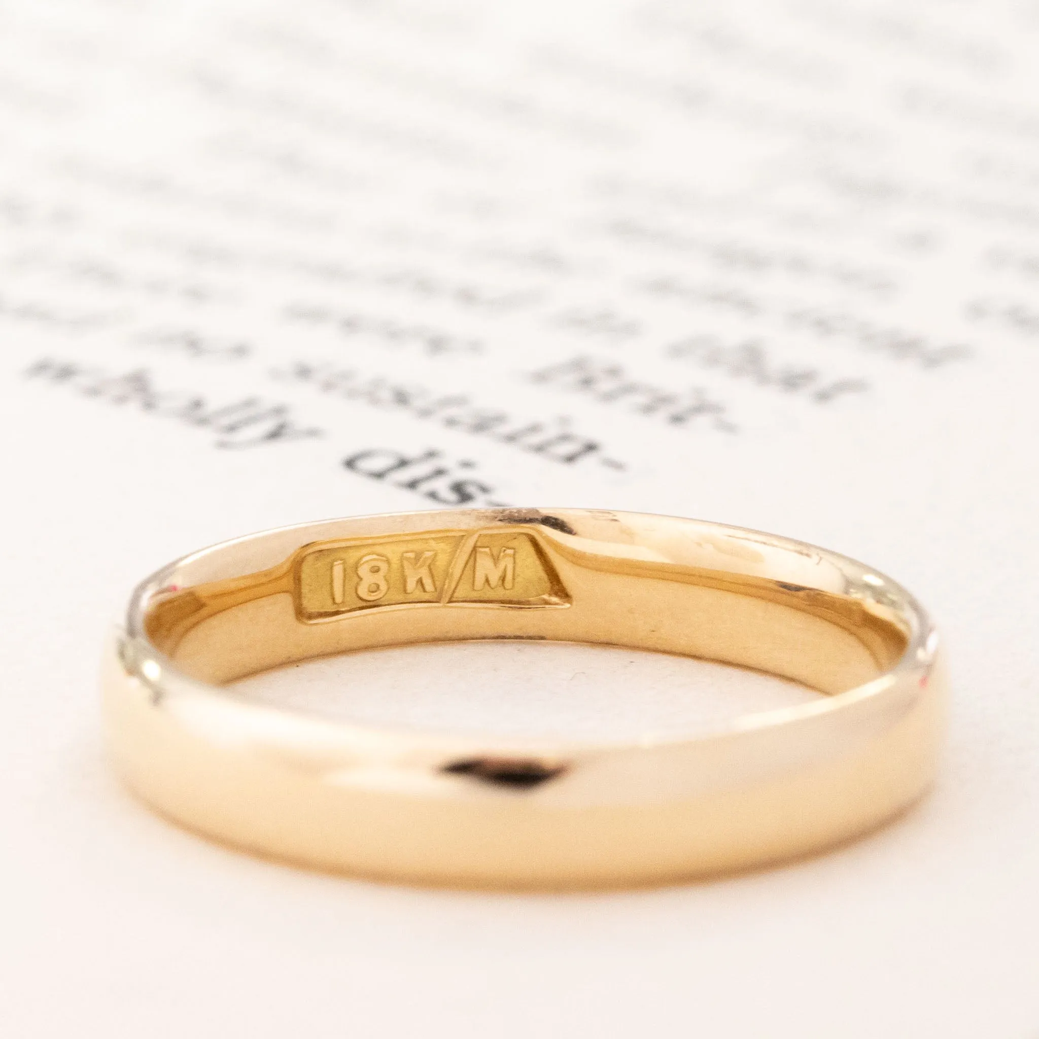Vintage Gold Wedding Band, 3.2mm