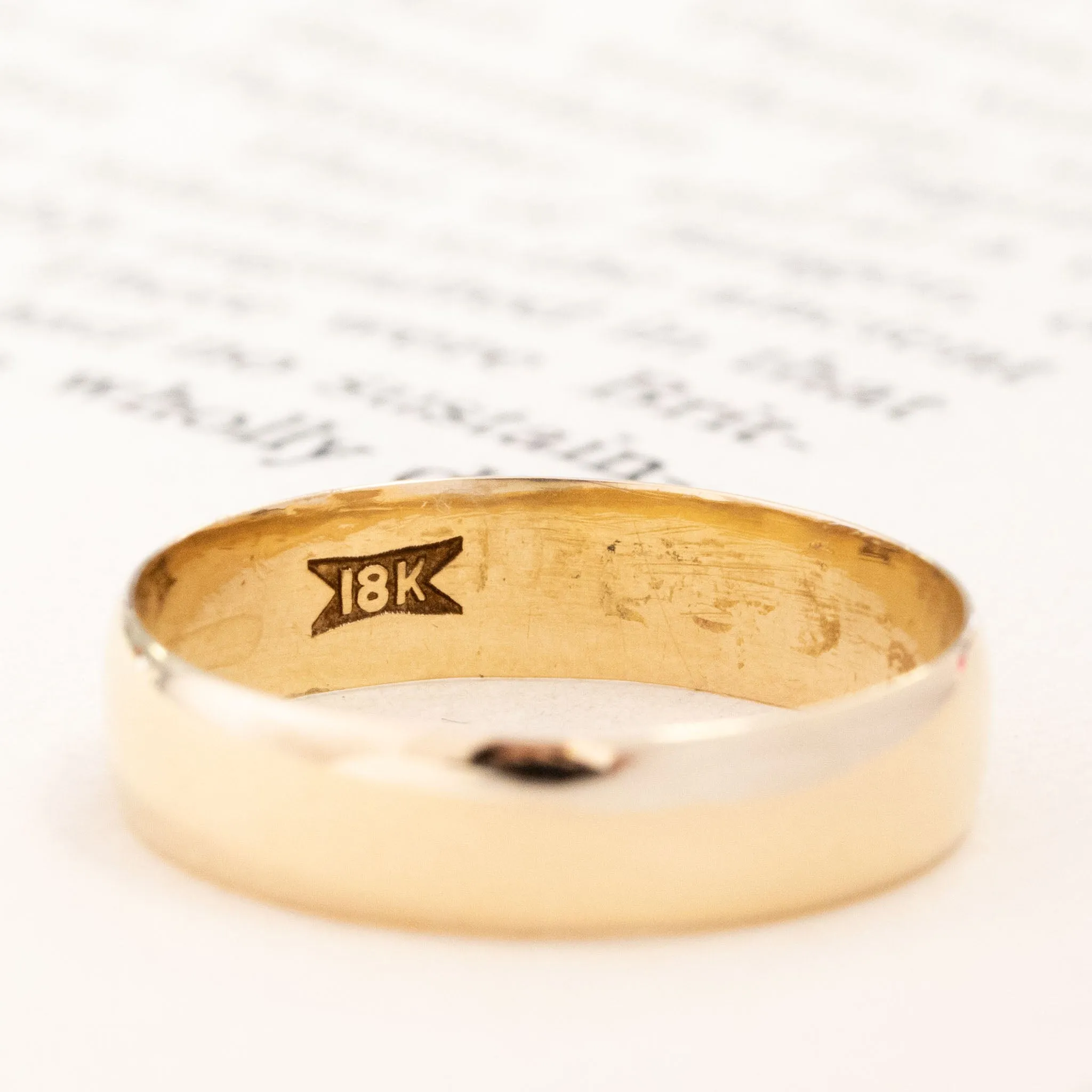 Vintage Gold Wedding Band, 4.45mm