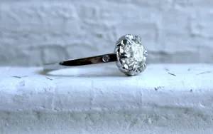 Vintage Inspired Custom Platinum Ring with Diamonds.