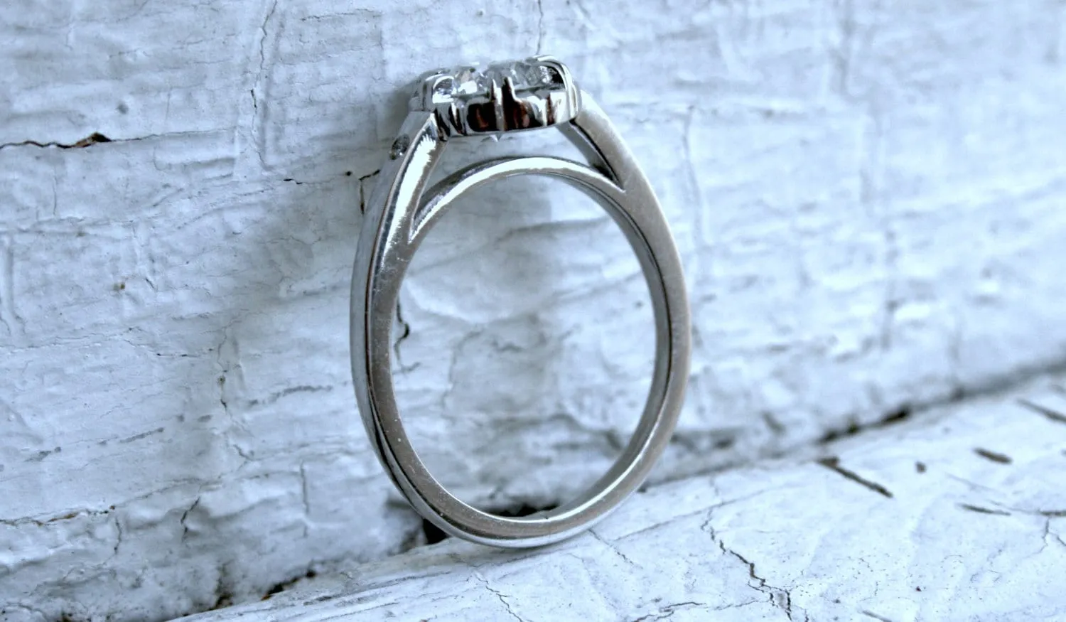Vintage Inspired Custom Platinum Ring with Diamonds.