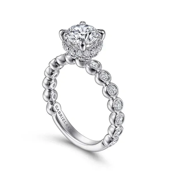 Vintage Inspired Round Diamond Engagement Ring Mounting