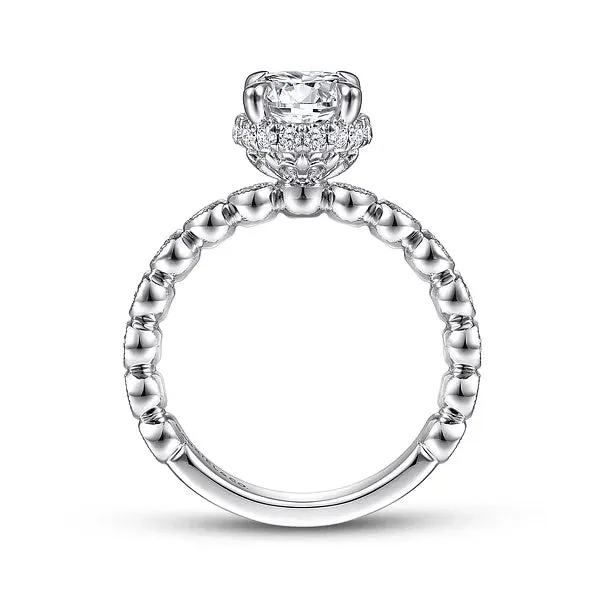 Vintage Inspired Round Diamond Engagement Ring Mounting