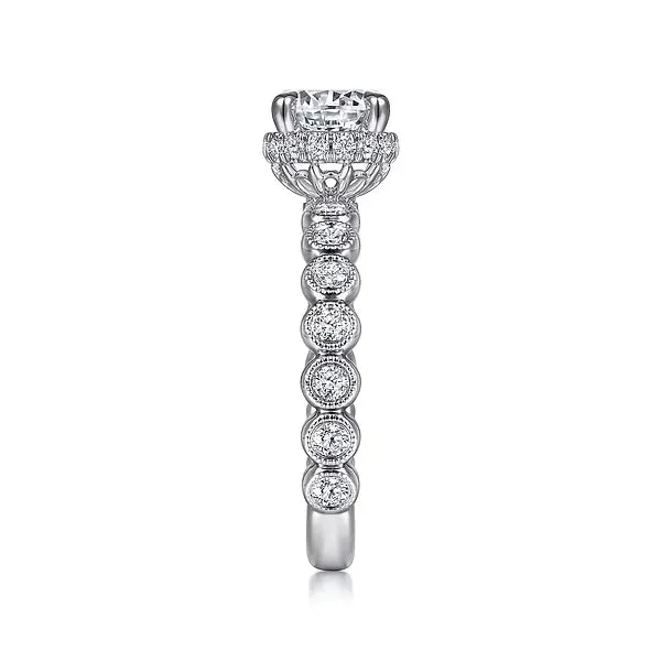 Vintage Inspired Round Diamond Engagement Ring Mounting