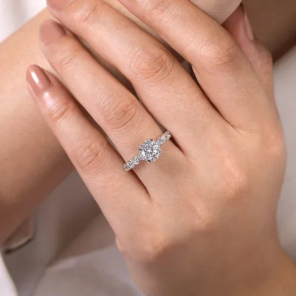 Vintage Inspired Round Diamond Engagement Ring Mounting