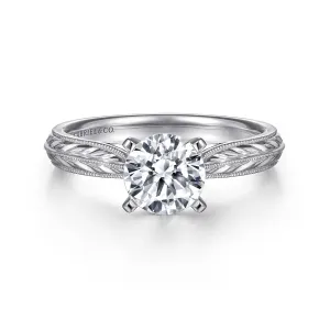 Vintage Inspired Round Solitaire Engagement Ring Mounting