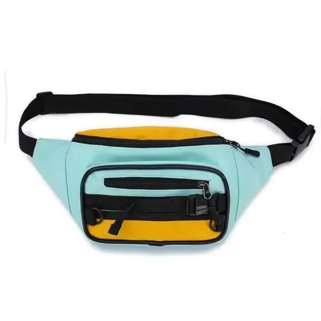 Vintage Lightweight Unisex Fanny Pack 3 Zippers Waist Packs Canvas Adjustable Party Fanny Pack