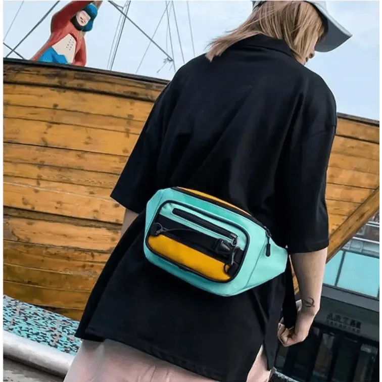 Vintage Lightweight Unisex Fanny Pack 3 Zippers Waist Packs Canvas Adjustable Party Fanny Pack