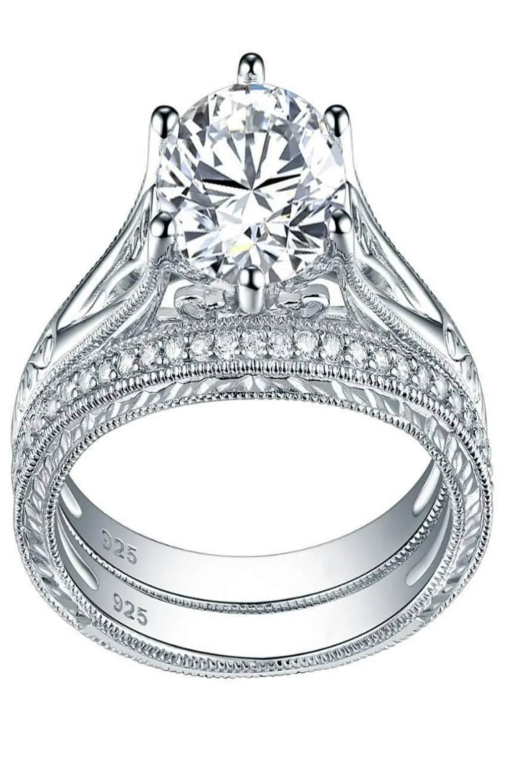 Vintage Love Sterling Silver Ring Set