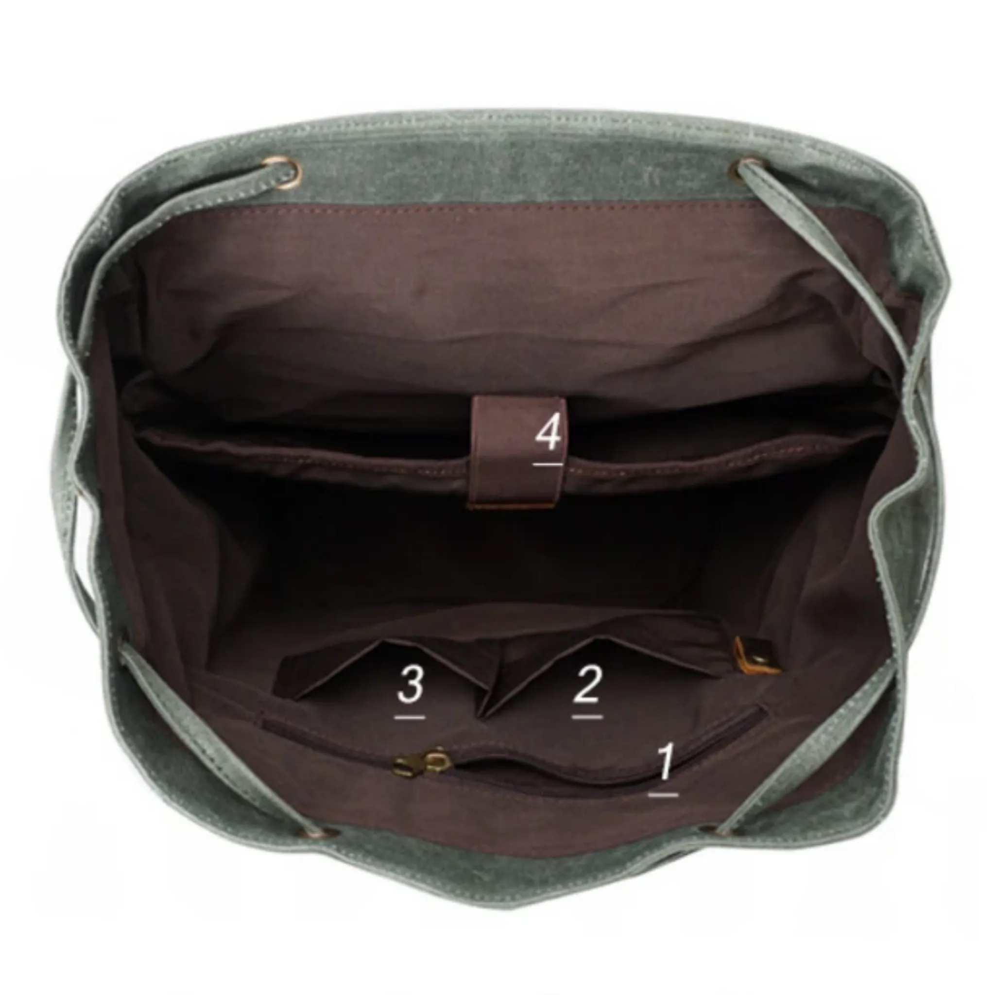 Vintage Oil Waxed Canvas With Leather Waterproof School Backpack