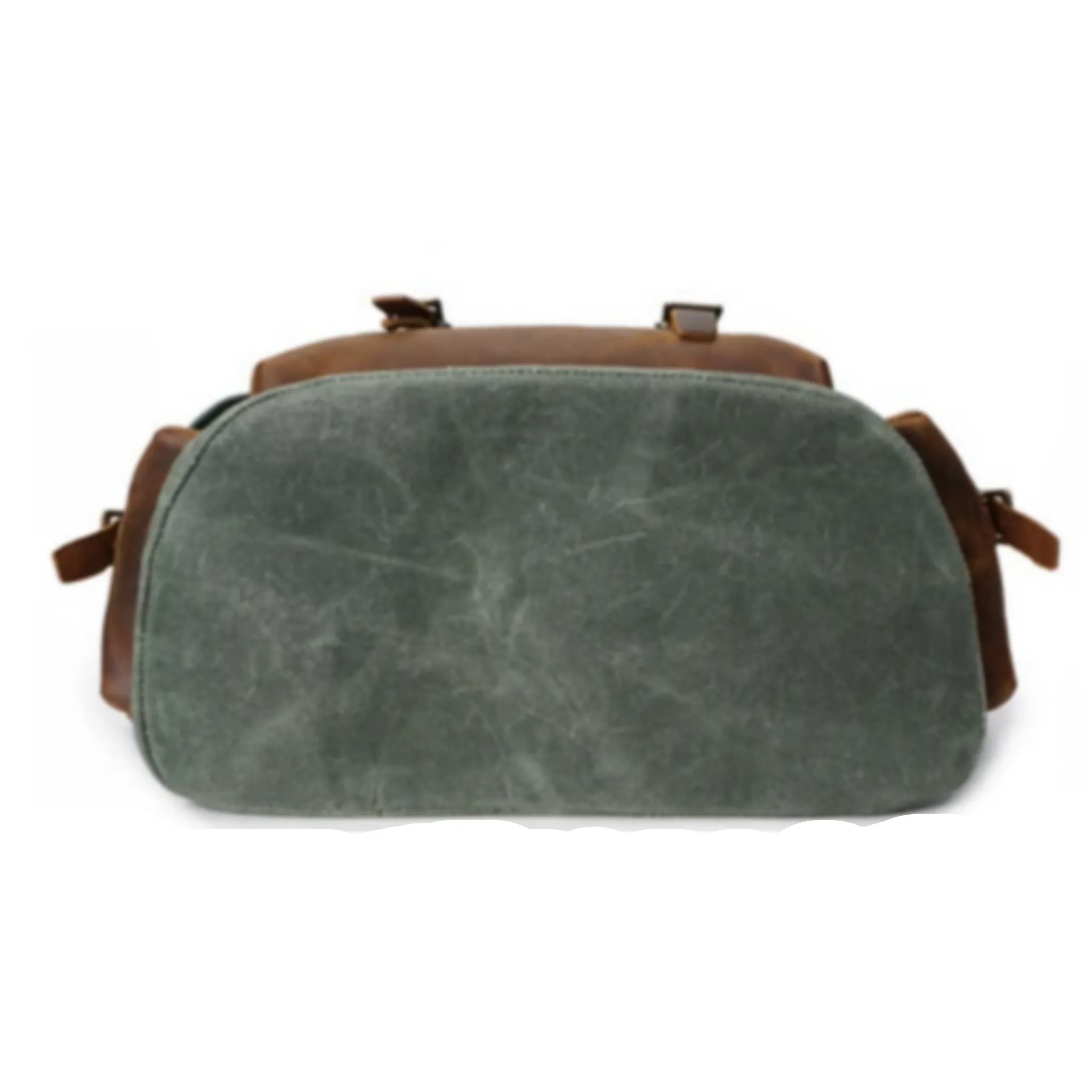 Vintage Oil Waxed Canvas With Leather Waterproof School Backpack