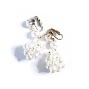 Vintage Pearl Cluster Statement Earrings