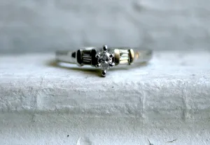 Vintage Platinum Marquise Diamond Engagement Ring - 0.38ct.