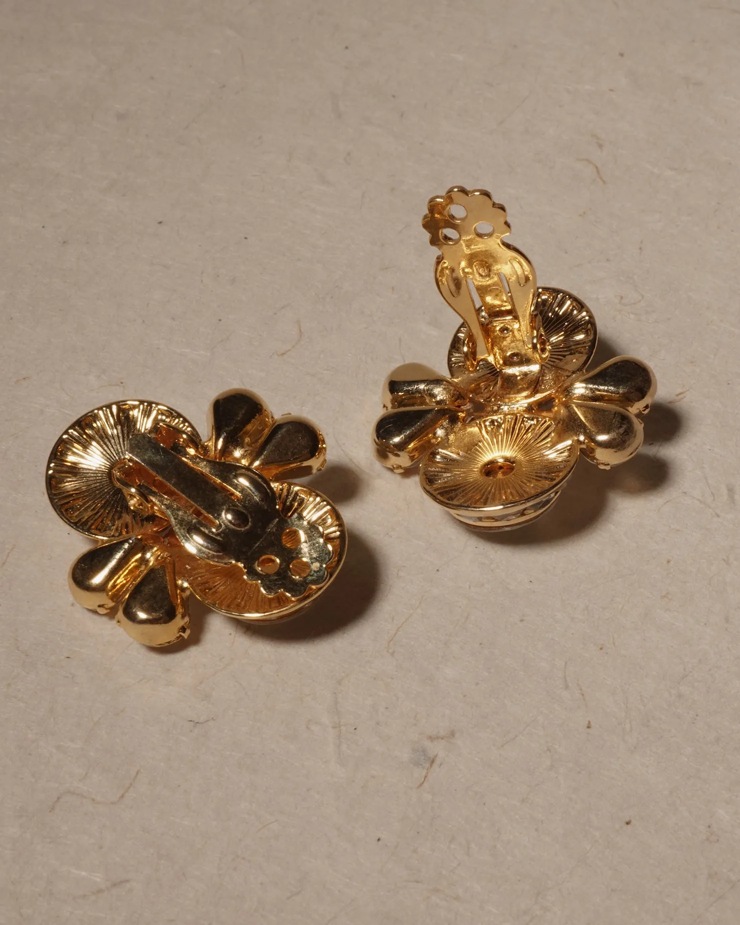 Vintage Rhinestone Cluster Clip Ons