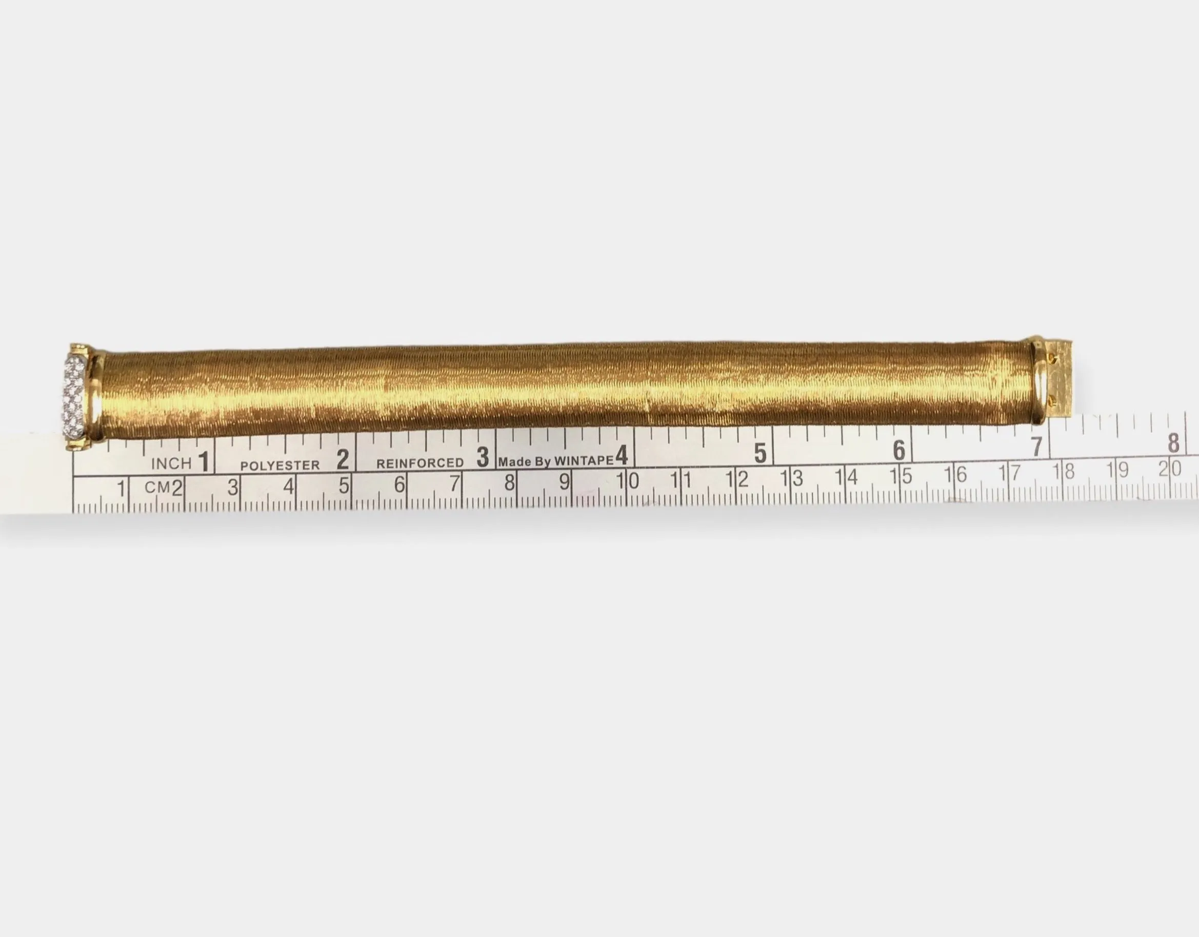 Vintage Roberto Coin 18K Yellow Gold Silk Weave Diamond Bracelet