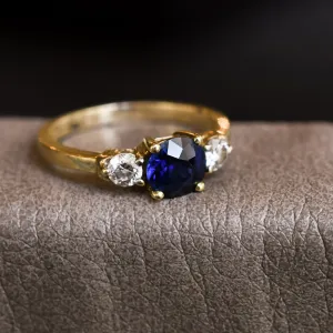 Vintage Sapphire & Diamond Trilogy Ring