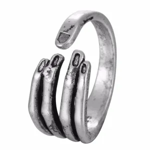 Vintage Silver Skeleton Ring Gothic Man Women's Jewelry