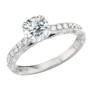 Vintage Style Hand Engraved Engagement Rings