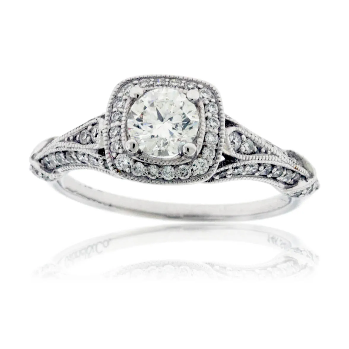 Vintage-Style Round Diamond Engagement Ring