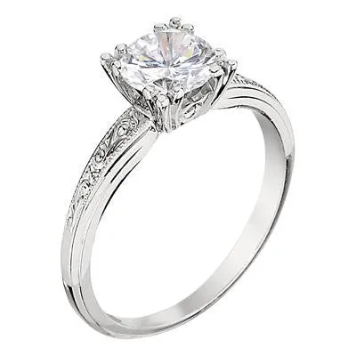 Vintage Style Solitaire Engagement Rings - Ornate Details