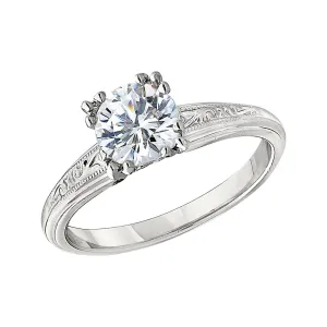 Vintage Style Solitaire Engagement Rings - Ornate Details