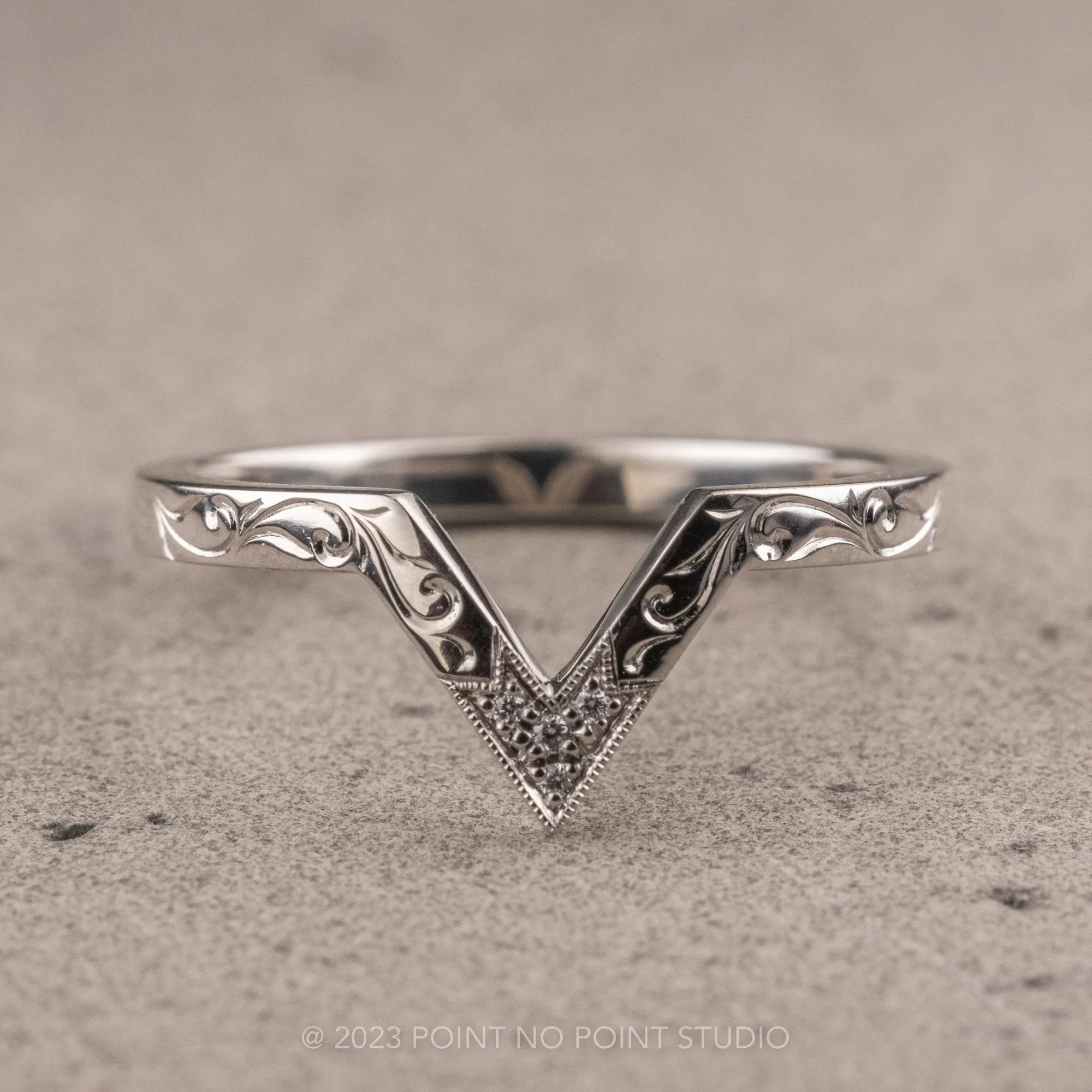 Vintage Victoria Diamond Wedding Band, Platinum