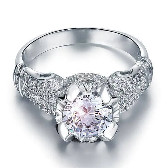 Vintage Victorian Style 2.0 Ct Diamond Wedding Engagement Ring
