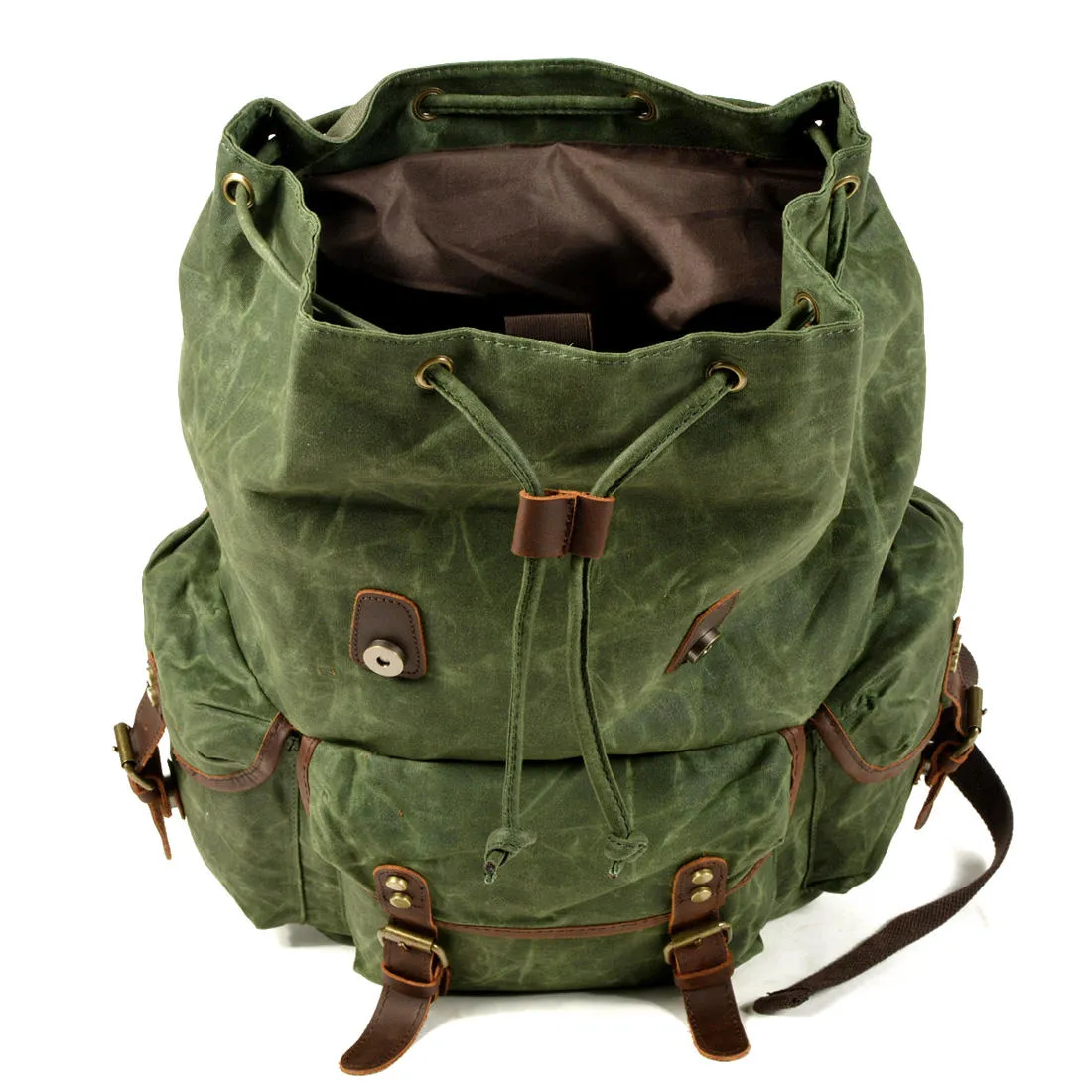Waxed Canvas / Leather Backpack - OLYMPUS