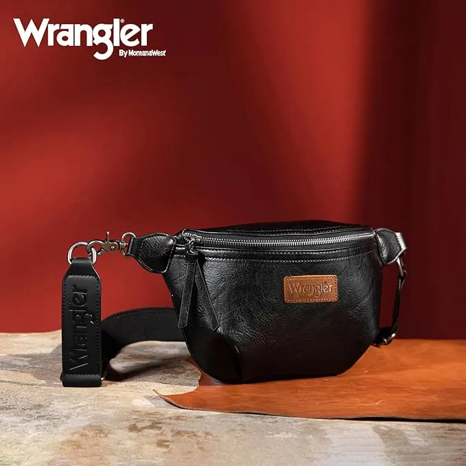 WG82-194  Wrangler Fanny Pack Belt Bag Sling Bag - Black