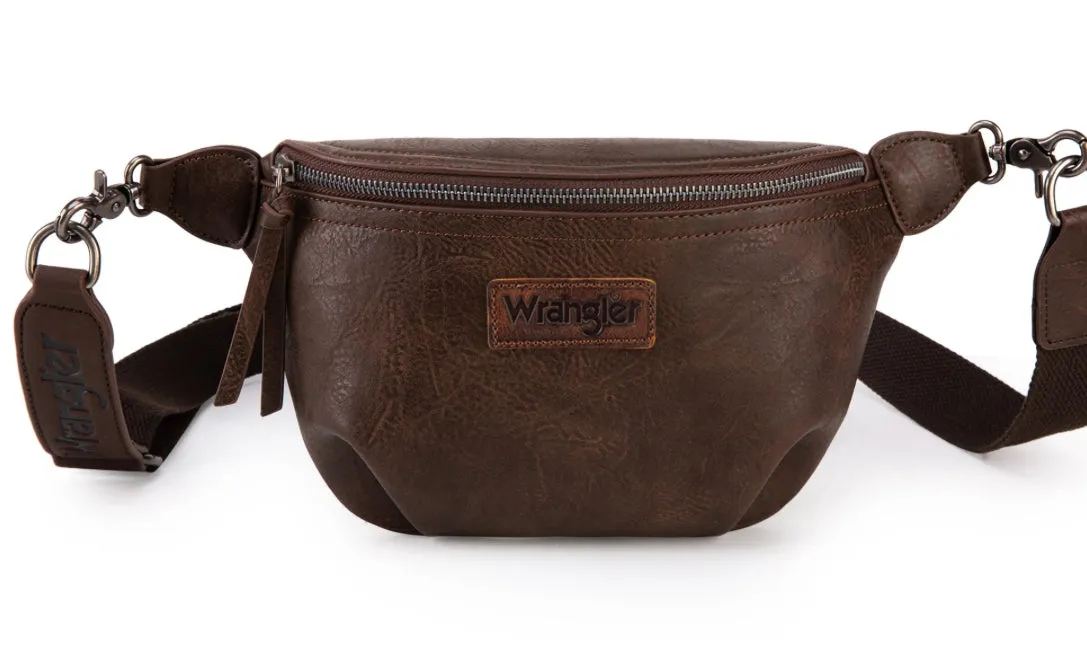 WG82-194 Wrangler Fanny Pack Belt Bag Sling Bag - Coffee