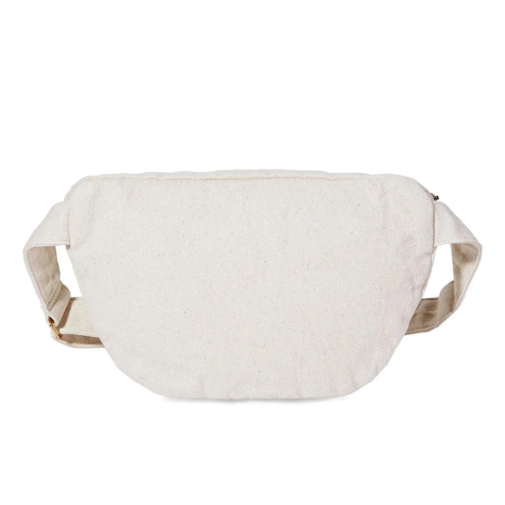 White Denim Jumbo Fanny Pack