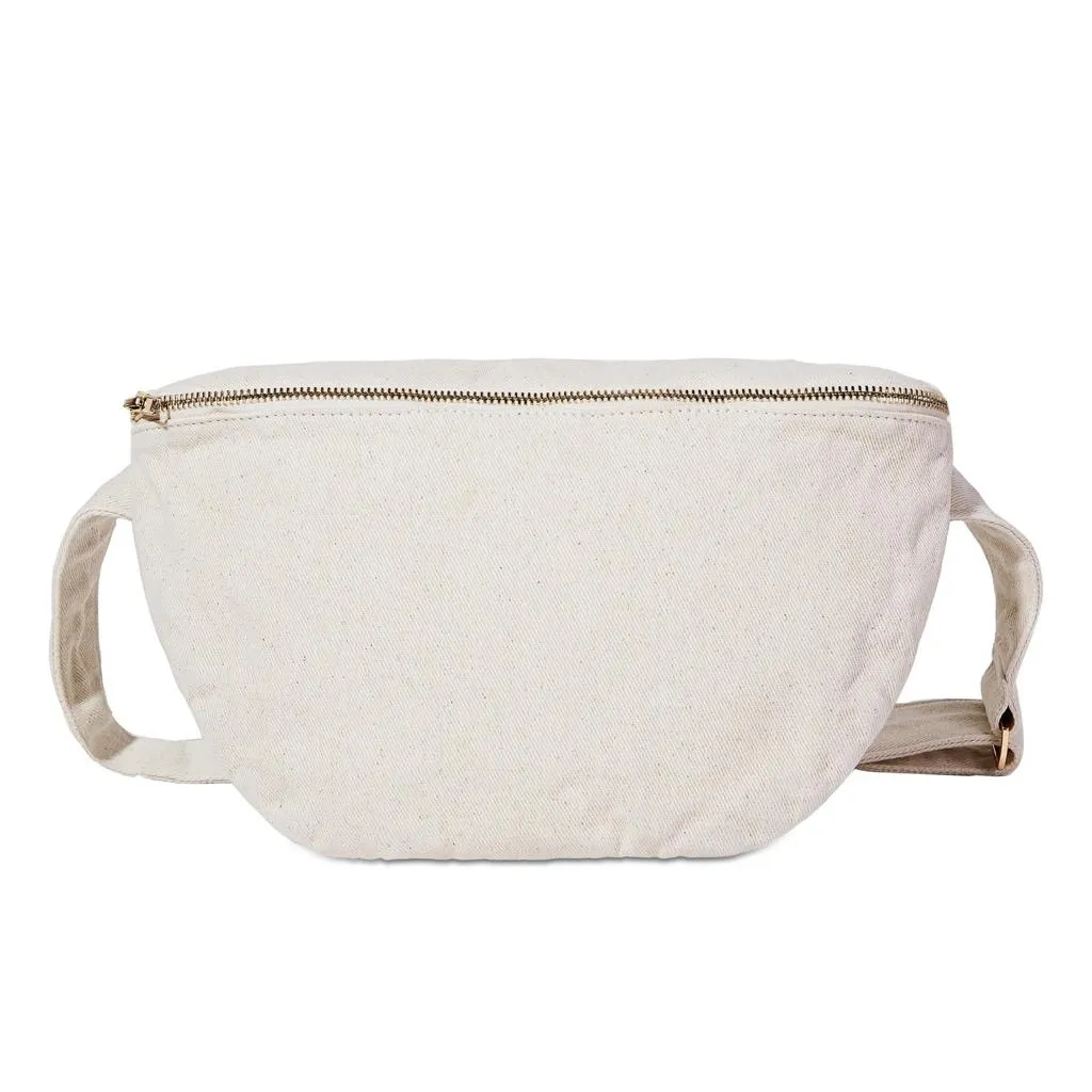 White Denim Jumbo Fanny Pack