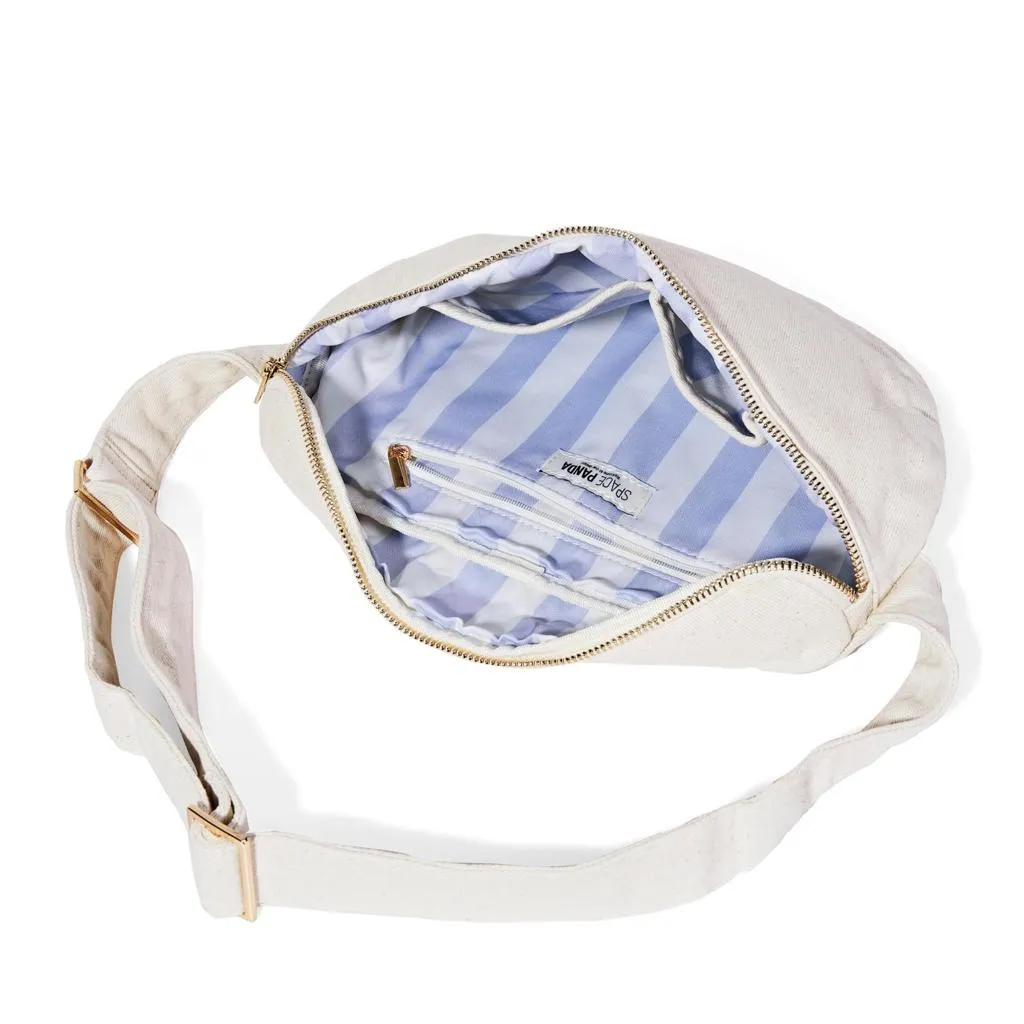 White Denim Jumbo Fanny Pack