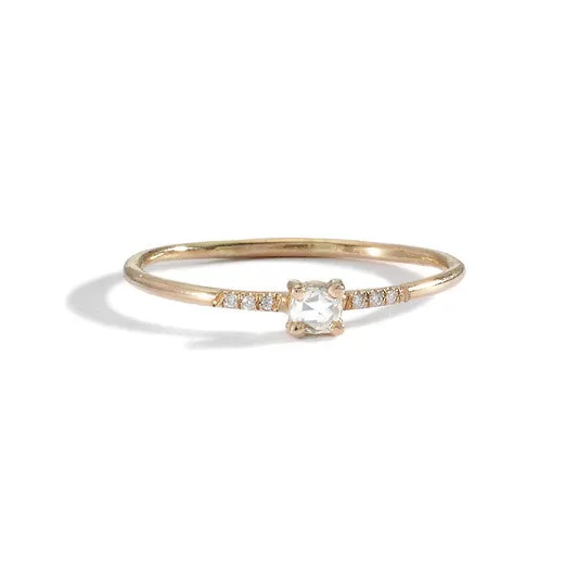 white diamond pavé solitaire