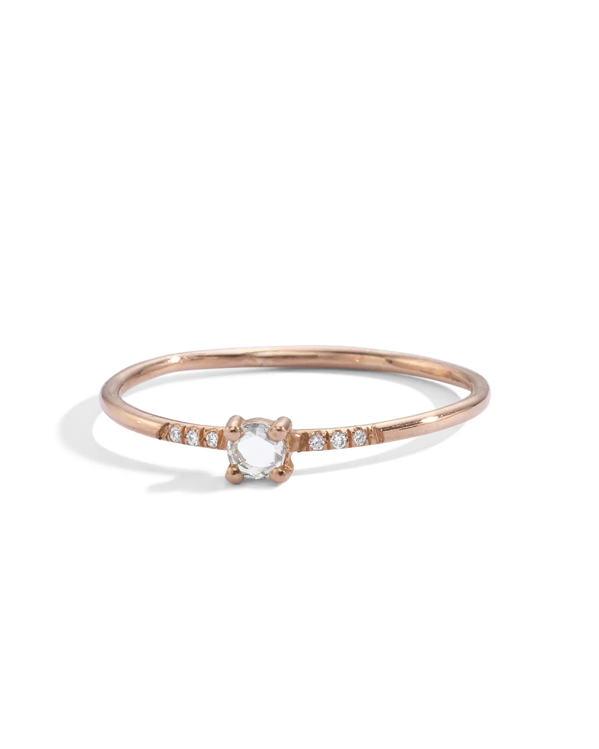 white diamond pavé solitaire