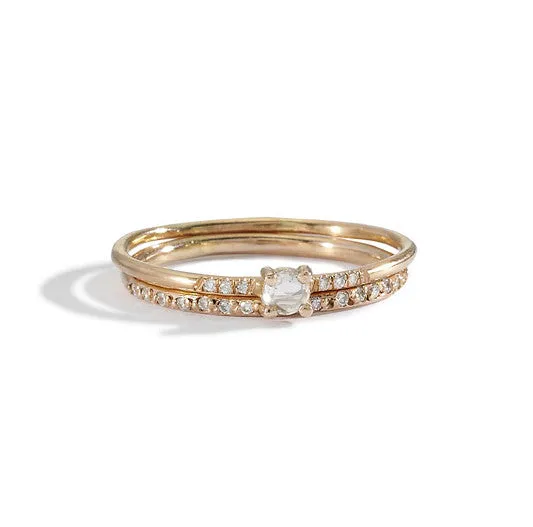 white diamond pavé solitaire
