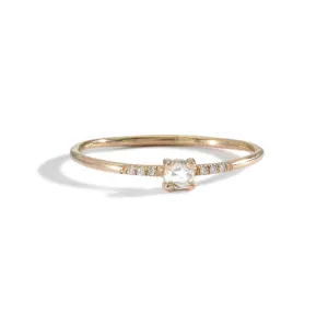 white diamond pavé solitaire