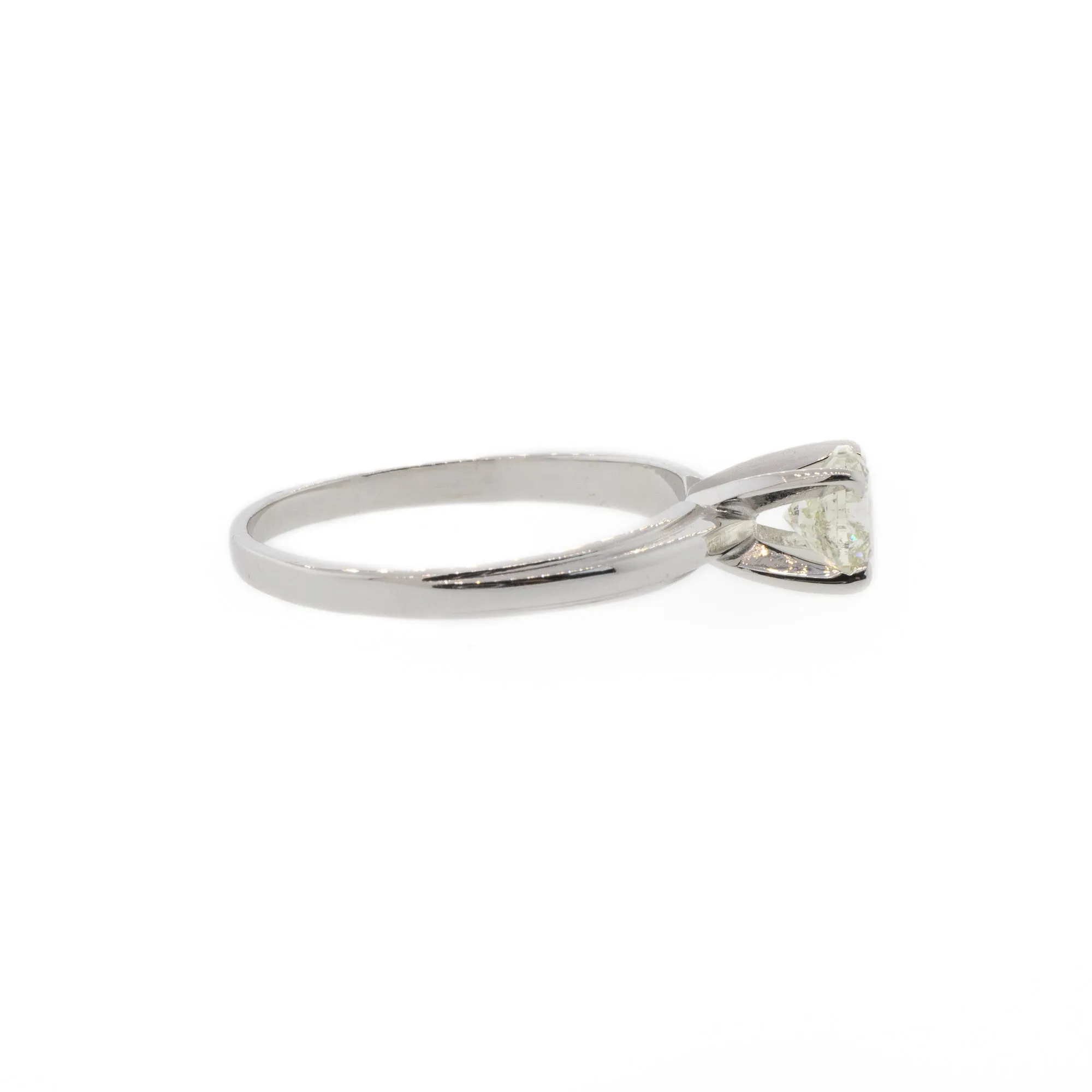 White Gold Four Prong Round Brilliant Solitaire Diamond Ring