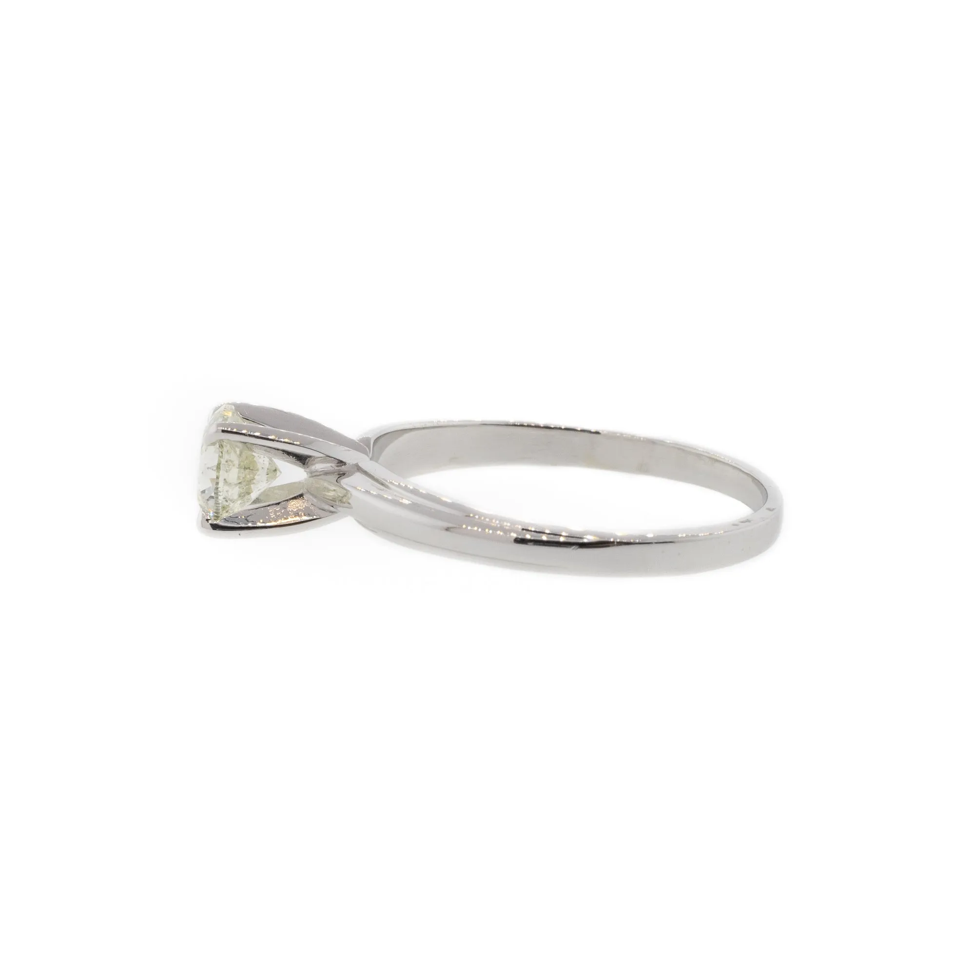 White Gold Four Prong Round Brilliant Solitaire Diamond Ring