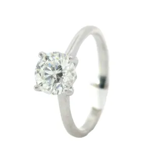 White Gold Solitaire Round Diamond Engagement Ring