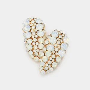 White  Round Opal Cluster Pageant Earrings | Prom Earrings |  549552