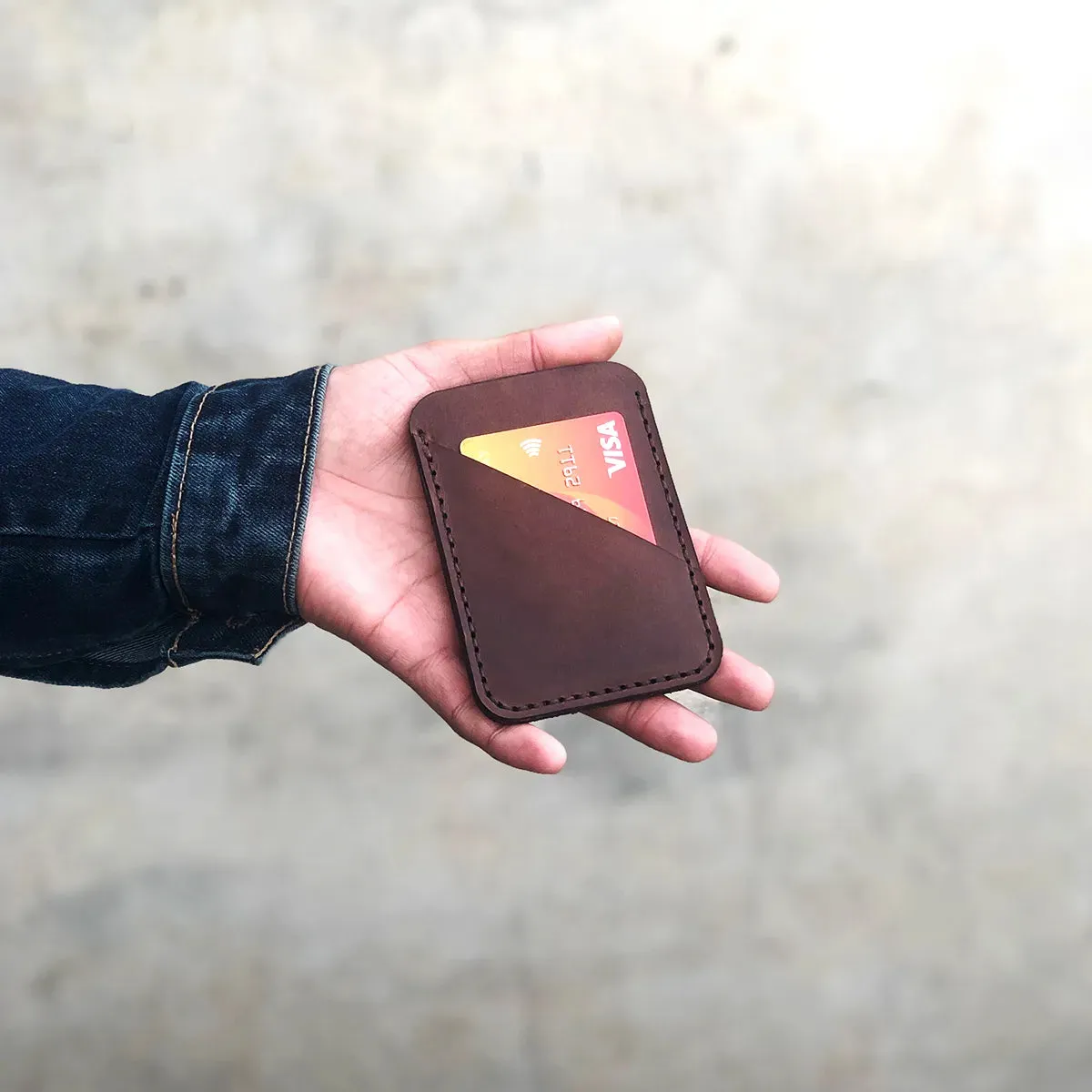 Wolf - The Eminence A leather Cardholder - Brown Color